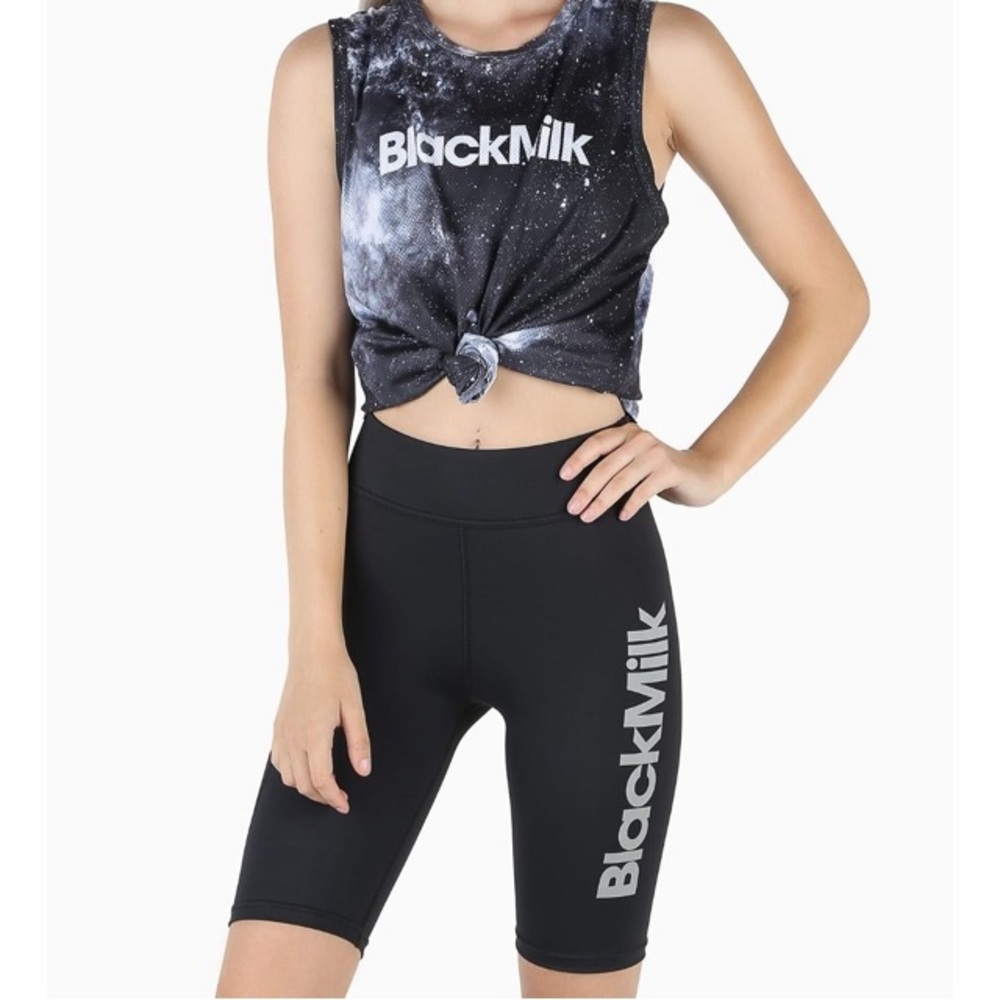 Blackmilk Reppin’ it silver HW bike pants
